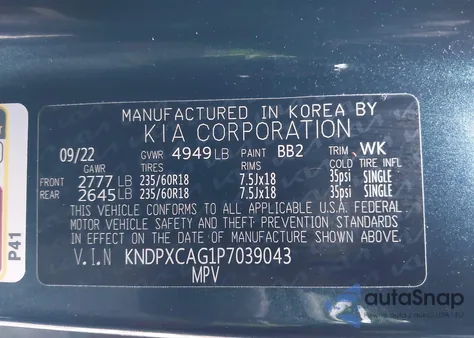 2023 Kia Sportage Hybrid Sx-Prestige from USA, damaged, VIN KNDPXCAG1P7039043